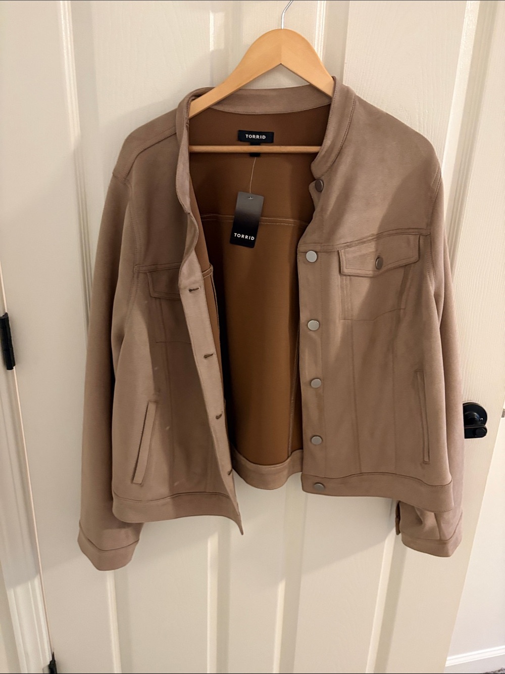 Tan faux suede jacket
